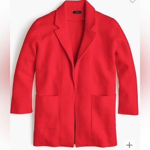 JCREW Sophie open-front sweater-blazer in “Bright Cerise” Red